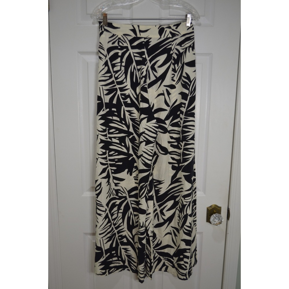 NWT CUPSHE Lounge Flowing Swim Pants, Black & White Tropical Print, Size Small - Picture 5 of 6